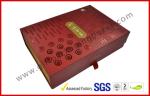 Elegant Handmade Hot stamping Red Gift Packaging Box , Custom Offset Printed