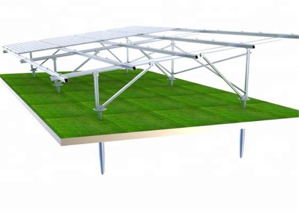 PV Solar Panel Steel Screw Piles , Aluminum Support Frame Ground Mount Concrete
