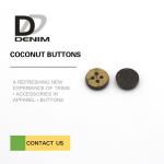 24L 4 Holes Coconut Buttons Natural Color With Custom Logo Design