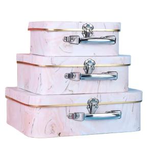Wholesale Marble Printed Empty Cardboard Suitcase Gift Box Clothing Birthday Packaging from china suppliers