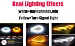 Flowing Bar Silicone Drl Daytime Running Lights 45CM 17.7" White Amber Flexible