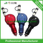 2 in 1 retractable car charger for smartphone