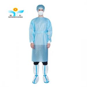 China 14gsm-40gsm Medical Isolation Gowns Disposable With Knitted Cuff on sale
