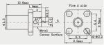 SBMA Brass Female 4-hole Flange RF Coaxial Connector with Microstrip