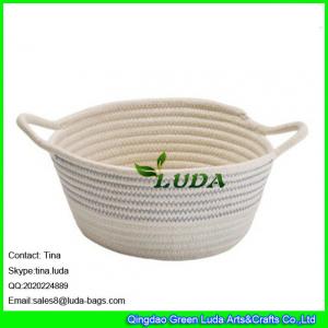LUDA 2016 new bag striped collapsible cotton rope bag storage baskets