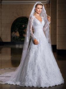 Wholesale NEW!!! Long sleeves Aline wedding dress Lace Bridal gown #14077bn37 from china suppliers