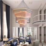 Large aluminum chain tassel lighting modern long staircase chandeliers(WH-CC-31)