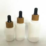Custom Glass Cosmetic Serum Bottle 30ml 1oz Frosted Round Shoulder Dropper