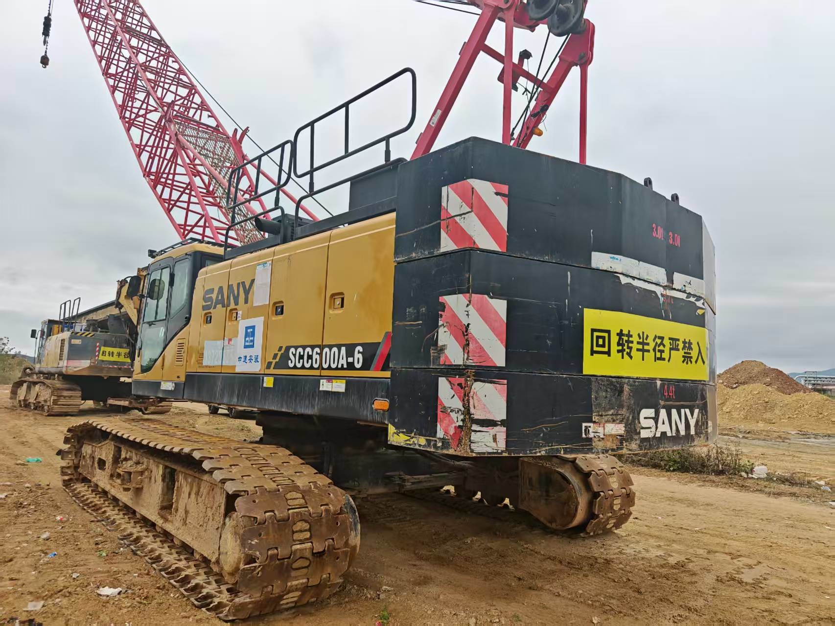SCC600A-6 60 Ton Mobile Hydraulic Crawler Crane Heavy Lifting Equipment with 43m Maximum Lifting Height