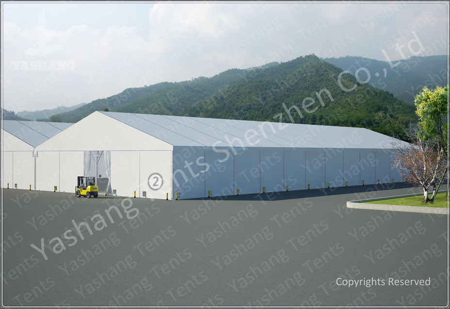 Emergency Industrial Marquee Outdoor Warehouse Tents Complex With Fabric Rain Gutter