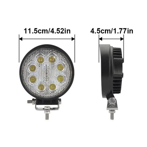 Round LED Work Light Waterproof LED Auxiliary Light 24W With Diecast Aluminum Housing