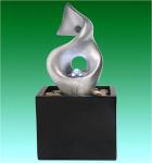 Black / Silver Color Abstract Arts Table Top Water Fountain For Indoor Ornaments