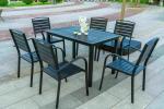 7 Pieces Extendable Modern Black Patio Restaurant 9 Piece Dining Sets Outdoor