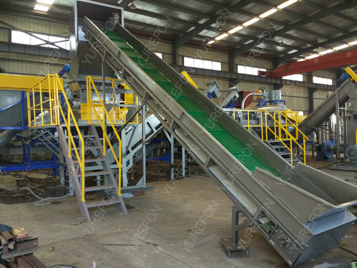 High Automatic Plastic Washing Recycling Machine , 1500 Kg / H Plastic Bag Recycling Machine Line