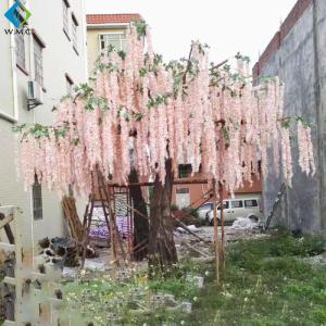 Wholesale 4m Height Artificial Flower Tree , Wisteria Silk Hanging Fake Flower Tree from china suppliers