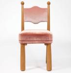 French Nordic Design Modern Solid Wood One Seat Lamb Wool Dining Room Wooden