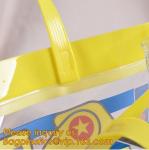 PVC plastic shopping bag transparent handle bags,Waterproof recycled handle