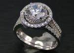 1.25 Ct Round Halo Wedding Ring Sets OEM for Engagement Prong Setting Type