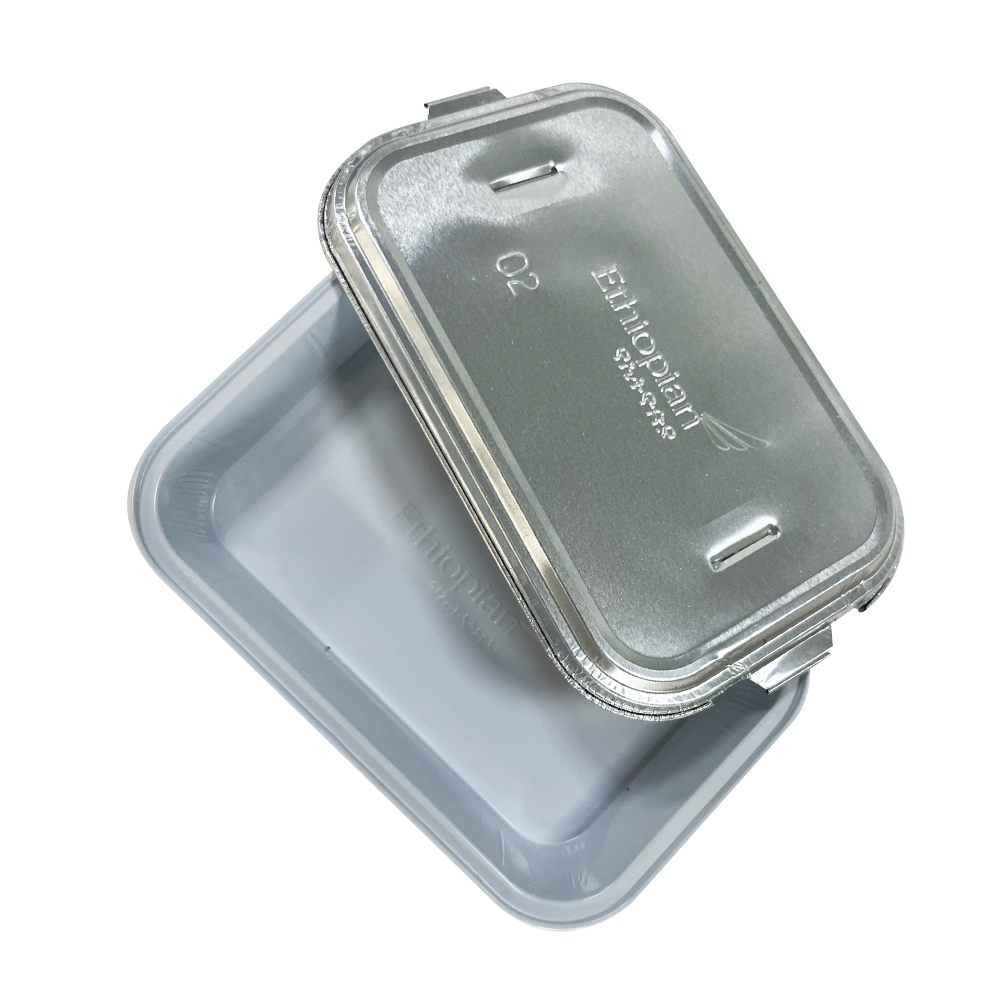 Food Packing Aluminum Foil Container With Lid For Takeout To Go Food Package Oval Tray