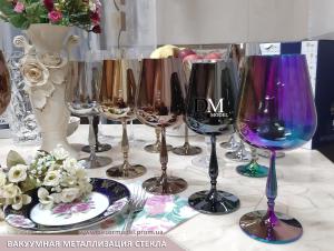 Wholesale Glassware Decoration PVD Coating Service , Pruple Color PVD Glass Coating Service from china suppliers