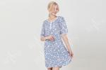 Button Placket Ladies Night Dresses Sleepwear Modern Floral Printed Anti Pilling