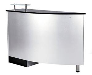 Wholesale Sliver Curve Beauty Salon Front Desk , Salon Reception Counter With Shinning Foot from china suppliers