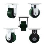 2816LBS Capacity Cast Iron 4 PU Caster Sets Two Ball Bearing