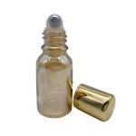 Luxury Golden Glass Roll On Bottles 50ml 100ml Glass Vials With Roller Ball