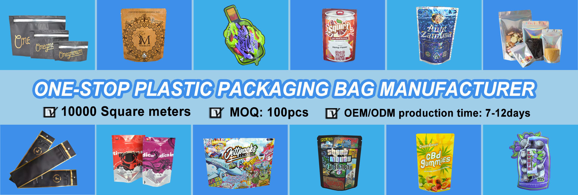 Compostable Medical Childproof Bags Kraft Paper Exit Edible Runt Dispensary Packaging