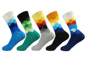 Wholesale Cotton Colorful Funny Happy Trendy Socks Breathable Sox Stitching Pattern Casual Sock For Men from china suppliers