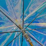Auto Open Clear Umbrella Romantic Dream Beautiful Color Aurora Transparent