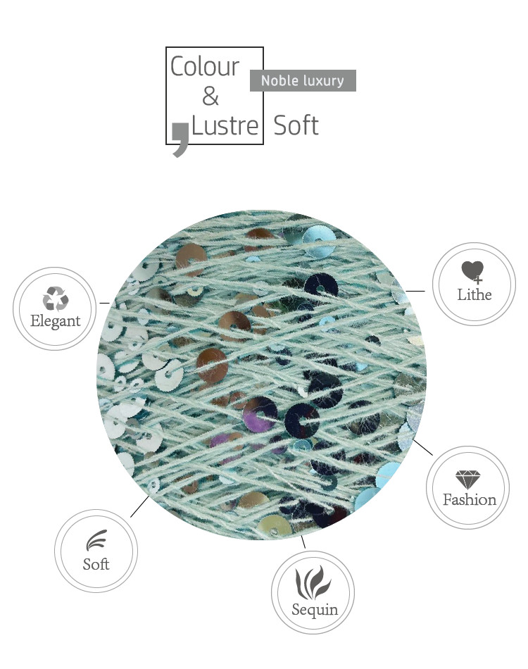 166 colors 55% Cotton 45% Paillette 3mm 6mm Sequin Yarn For DIY Crochet
