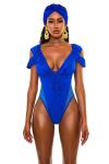 Solid color Scoop Neck Sport Top With High Waist Bikini