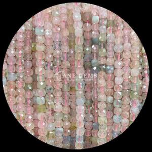Wholesale Assorted Cube Shape Natural Gemstone Beads Fluorite Morganite Loose Strands Beads for Jewelry Making from china suppliers