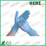 Powder Free Blue Nitrile Disposable Gloves , Finger Dotted ESD Safe Nitrile
