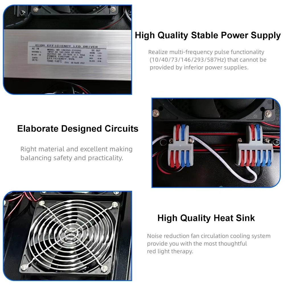 5wavelengths 1000W 21Opcs LED Lamps Infrared Red Light Therapy Panel Device
