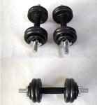 10kg -60kg adjustable black painting dumbbell with collars for sale