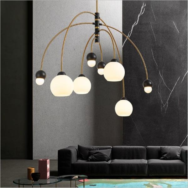 Nordic design creative glass chandelier living room bedroom dining room Willow