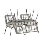 Metal Frame Garden Set 4 Seating Balcony Furniture Plastic Rattan Patio