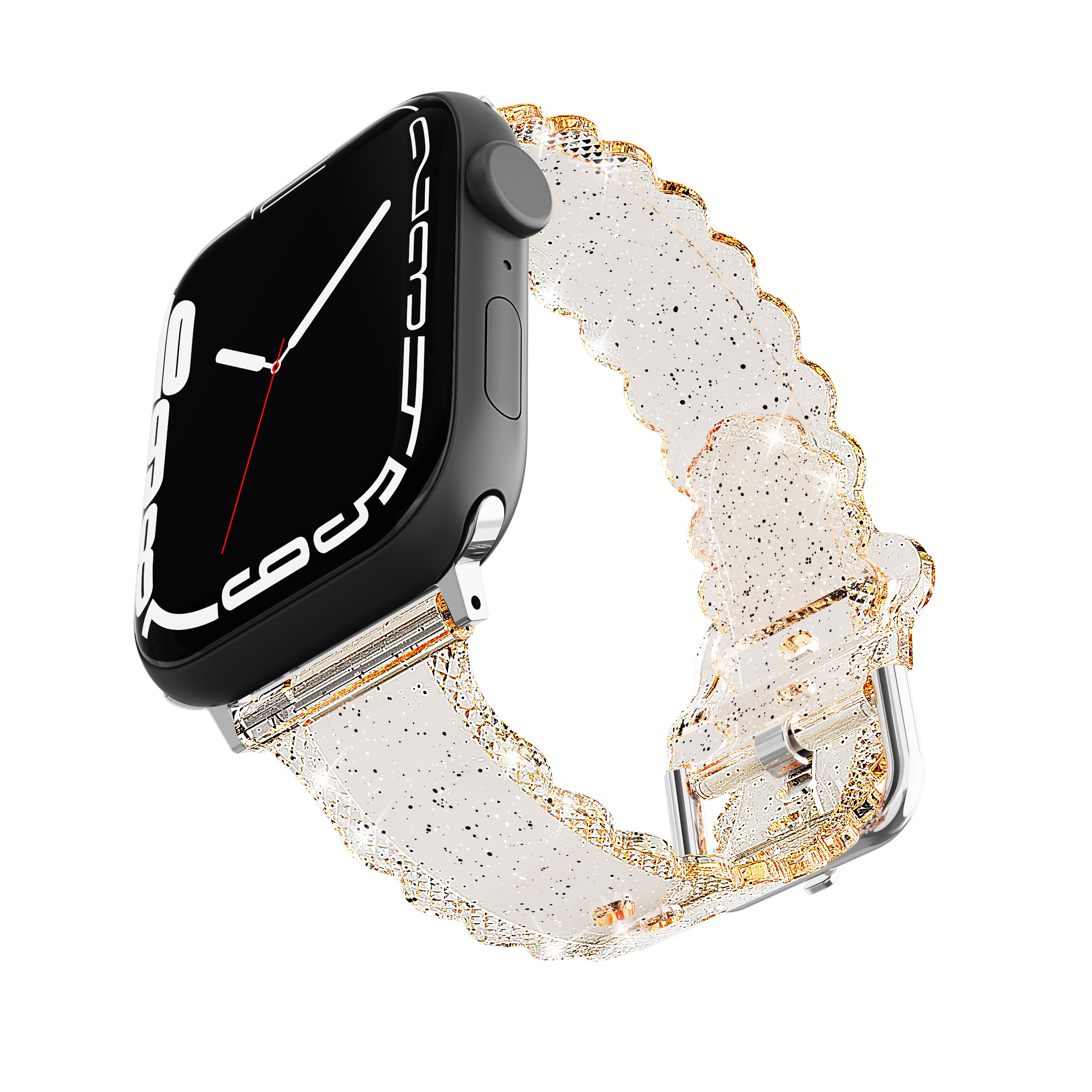 Popular Luxury Style for Apple Watch 45mm Clear Glitter Lace Diamond Replacement Band