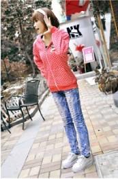 Wholesale Colorful Tops , Ladies Hooded Sweatshirts Red / Black / Green Little from china suppliers