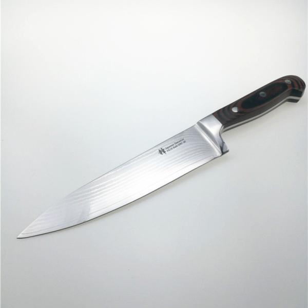 7.5 Inch Custom Kitchen Knives Japanese Damascus Chef Knives Red Pakka Wood
