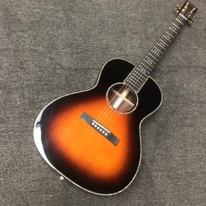Wholesale Custom O Body 39 Inch Abalone Binding Sunburst Color Acoustic Guitar Accept Guitar, Amp, Pedal OEM from china suppliers