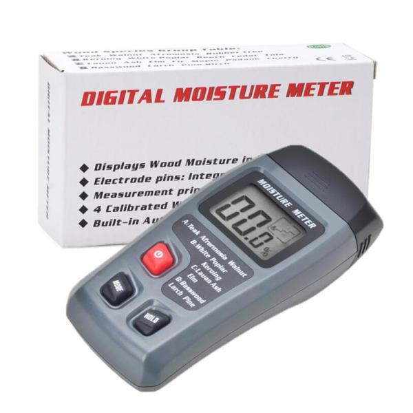 0-99.9% Two Pins Digital Wood Moisture Meter Humidity Tester Timber Damp Detector 0.5 percent Accuracy Moisture Meter