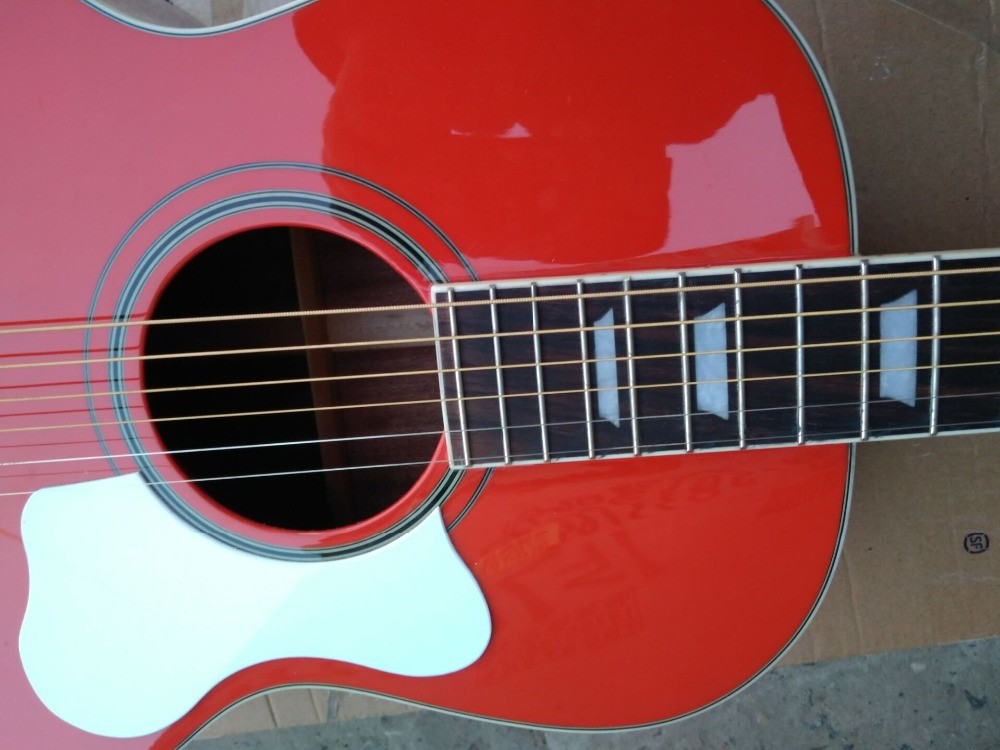Customize guitar professional OOO28 solid maroon color guitar grand 6 string acoustic guitar