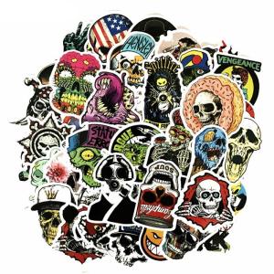 Wholesale Cartoon Skull Mixed PVC Graffiti Cool Stickers Waterproof Custom Size Fashion Style from china suppliers