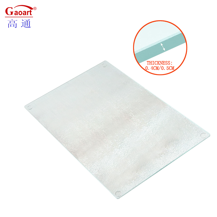 Tempered Glass Square Cheese Kitchen Cutting Board with Classic Design and Custom Size