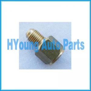 China R134a Refrigerant Tank Adapter ½” ACME female x ¼” male flare Connects R12 hose to R134a fitting on sale