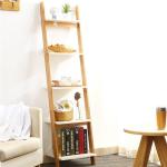 5 Floor Inclined Ladder Wall Shelf for BAMBOO Living Room Bathroom Kitchen