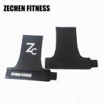 Black Pull Up Hand Grips Fingerless Palm Guards Crossfit Carbon Leather Hand